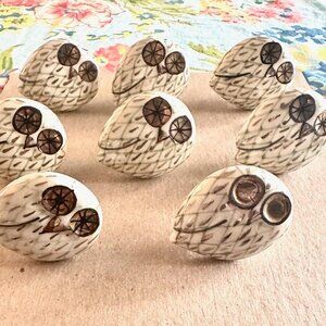 Anthropologie Owl Knobs Lot of 8